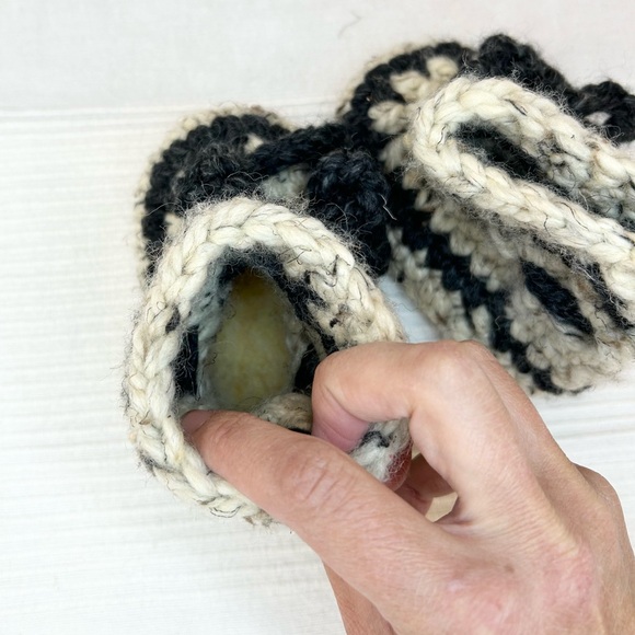 Wool Knit Slippers with Sheepskin Sherpa Soles - Picture 10 of 14